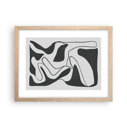 Poster în ramă de stejar deschis - Distracție abstractă în labirint - 40x30 cm