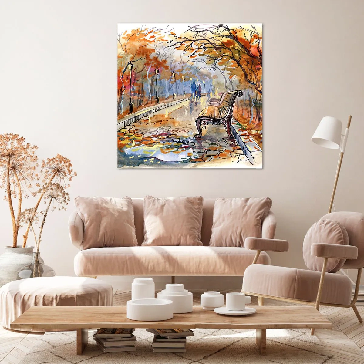 Tablou pe pânză - Pășim împreună în toamnă - 60x60 cm