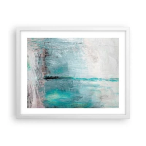 Poster în ramă albă - Orizontal în albastru - 50x40 cm