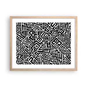 Poster în ramă de stejar deschis - Compoziție precolumbiană - 50x40 cm