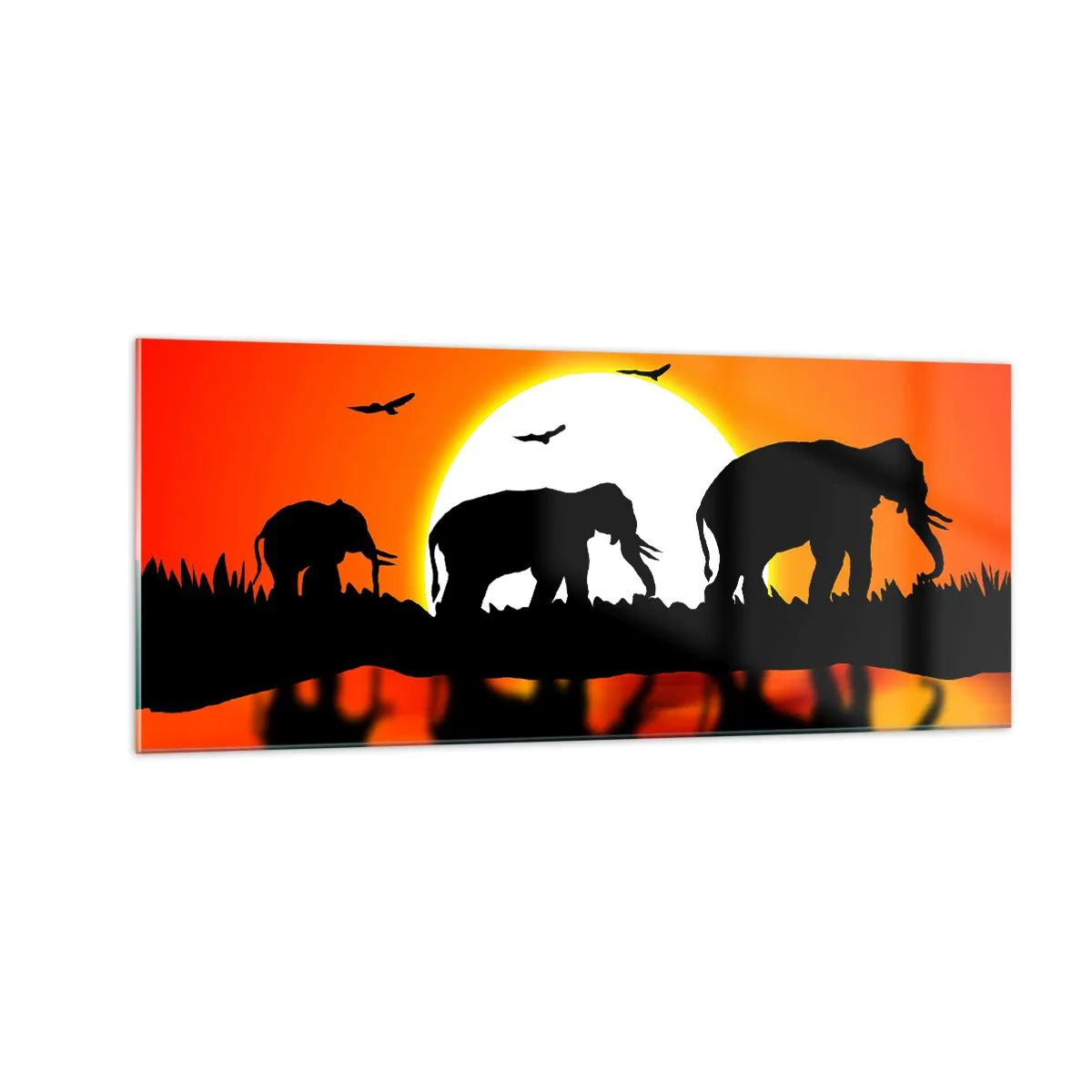 Tablou pe sticlă - Și seara pentru un pahar - 100x40 cm