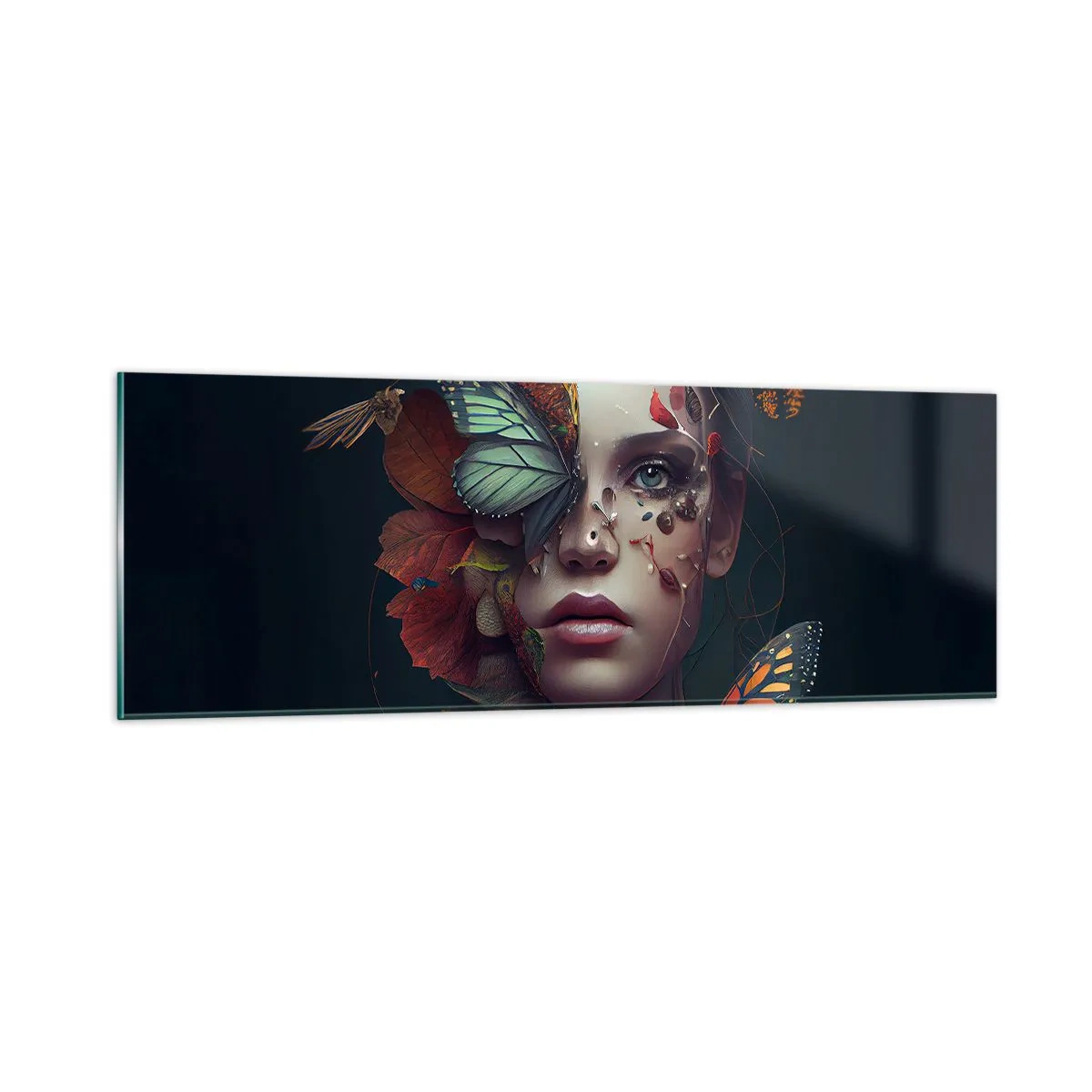 Tablou pe sticlă - Transformare minunată - 90x30 cm