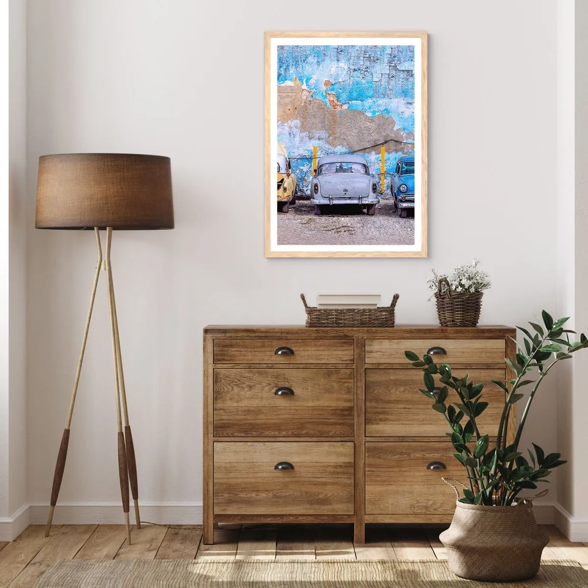 Poster în ramă de stejar deschis - Întâlnirea veteranilor - 30x40 cm