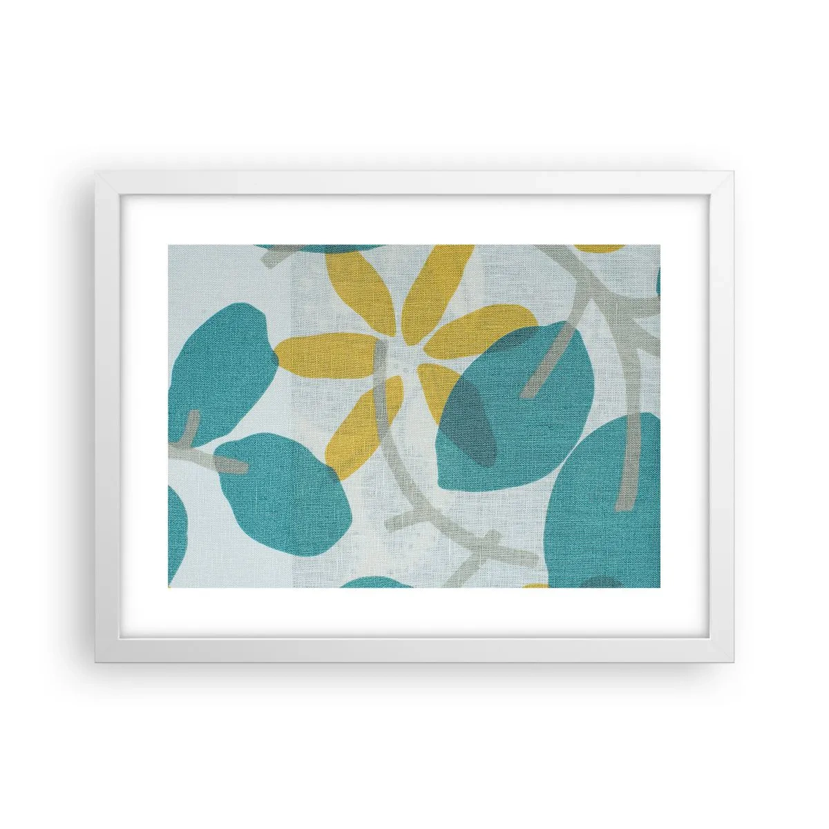 Poster în ramă albă - Printre frunzele de azur - 40x30 cm