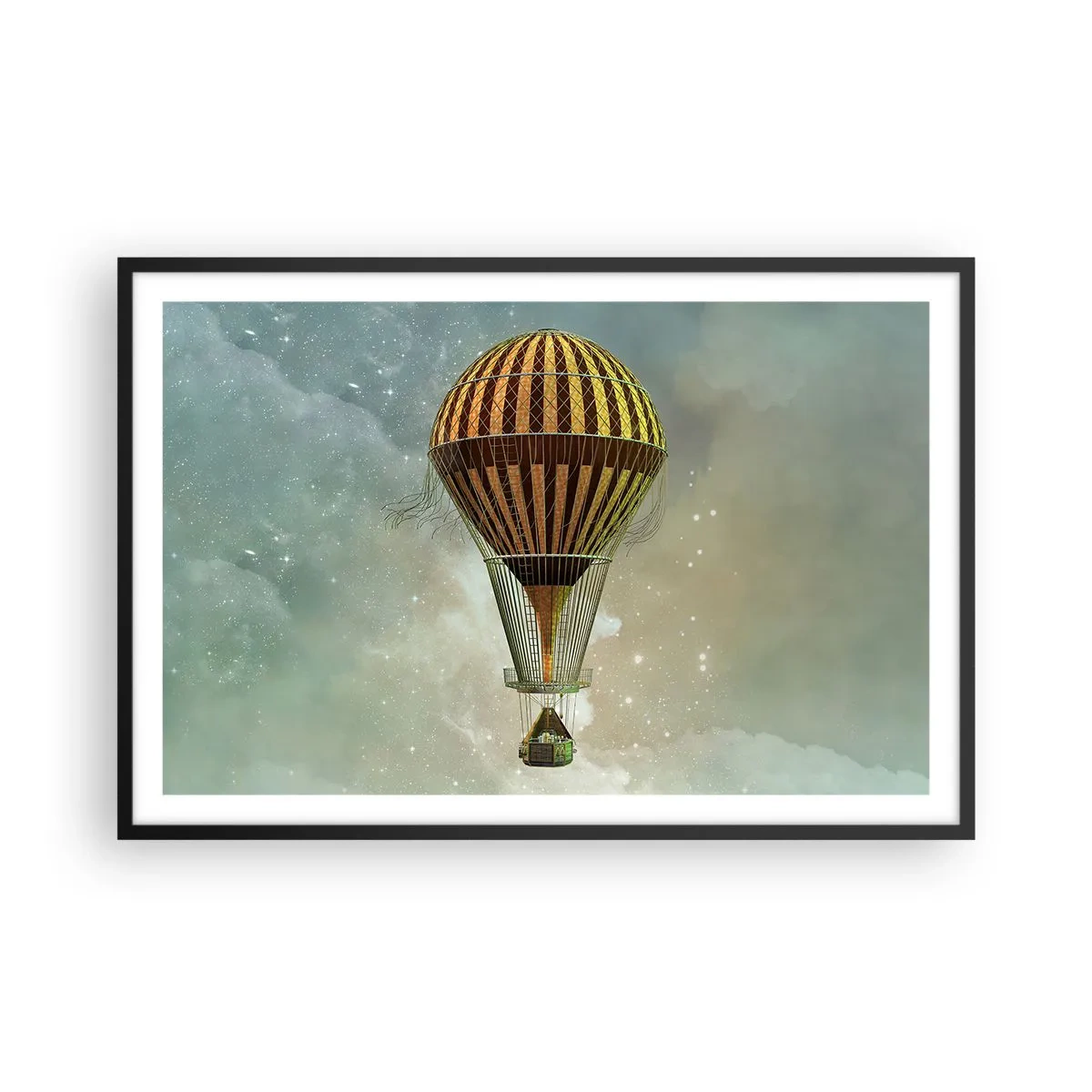 Poster în ramă neagră - Zboruri de pionierat - 91x61 cm