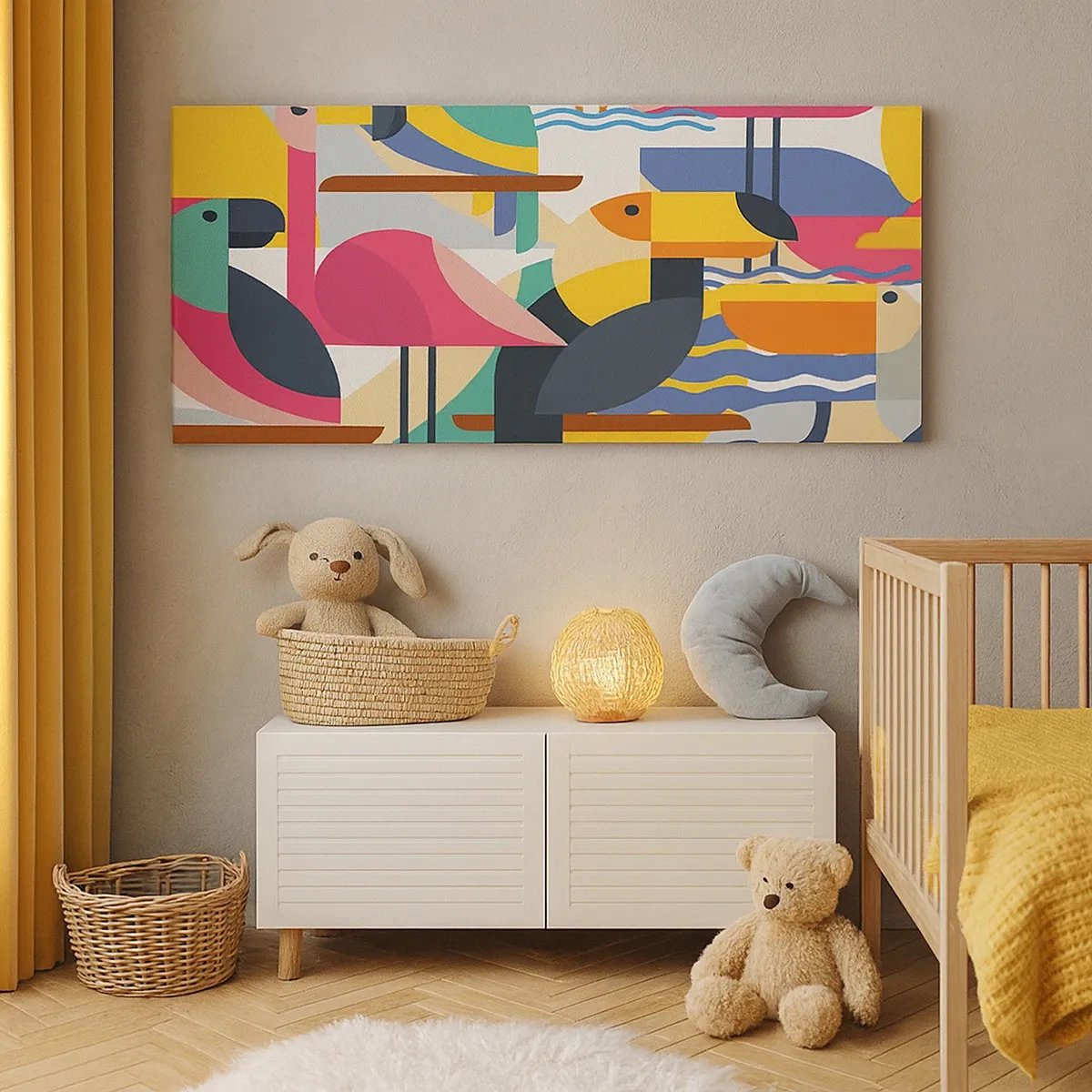 Tablou pe pânză - Cheful păsărilor - 30x30 cm