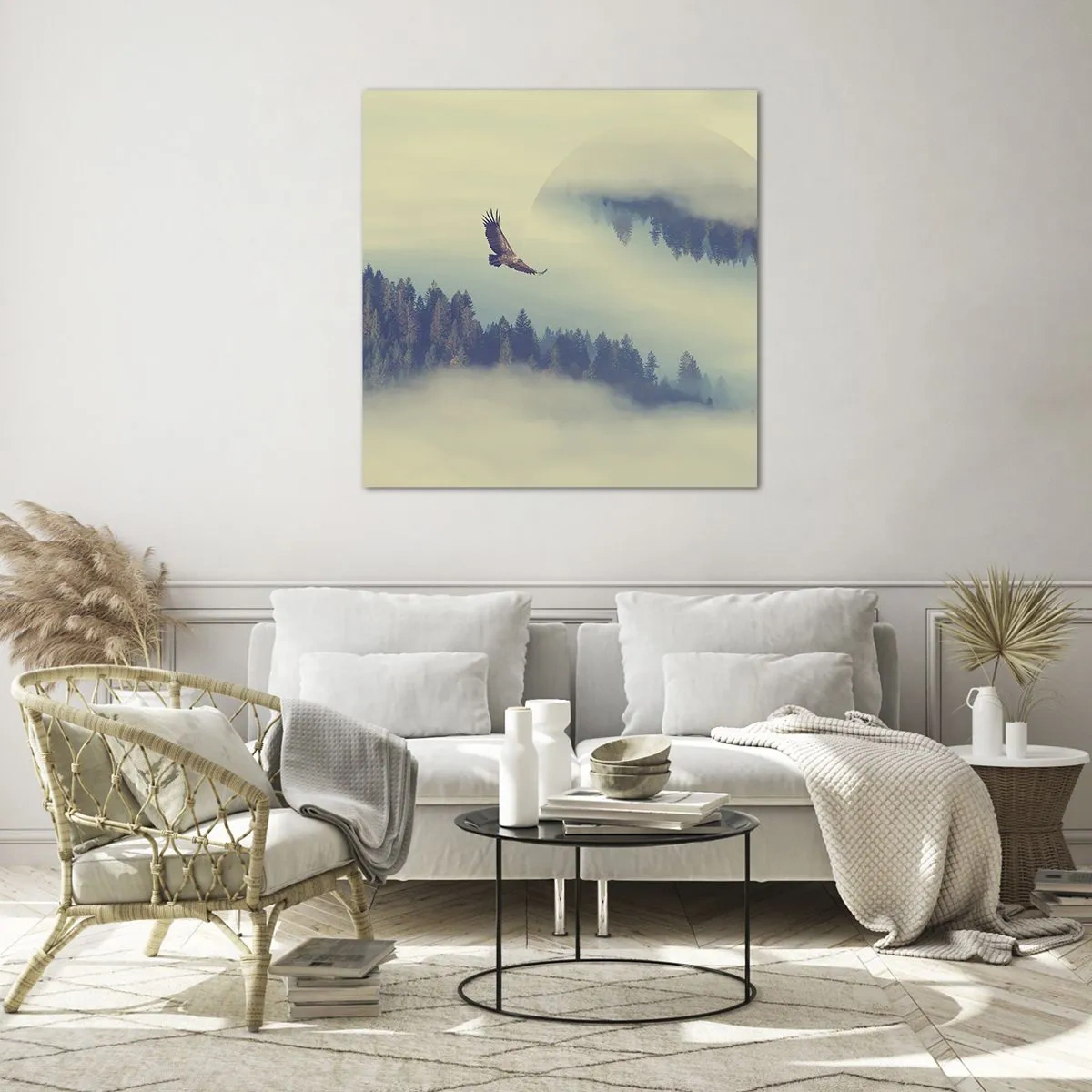 Tablou pe sticlă - Am văzut umbra unui vultur - 50x50 cm
