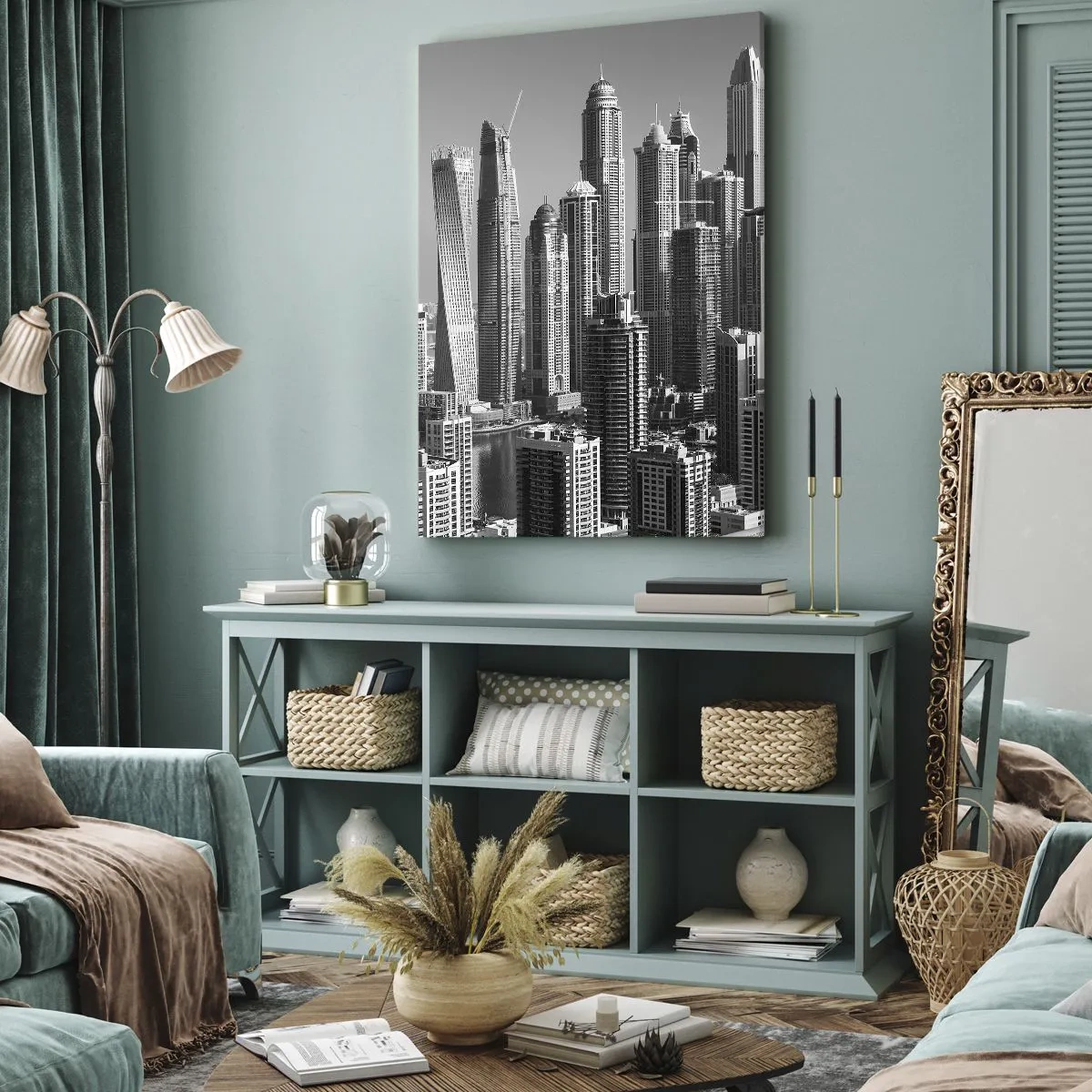 Tablou pe pânză - Orașul de deasupra deșertului - 55x100 cm