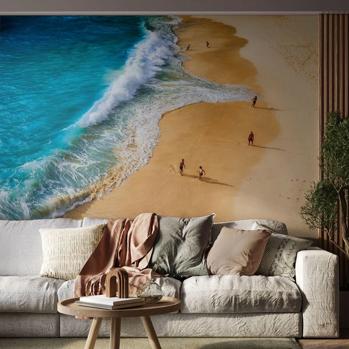 Tapet Standard Eco - Și apoi soarele, plaja... - plajă, Malul oceanului, Mare - 150x105 cm