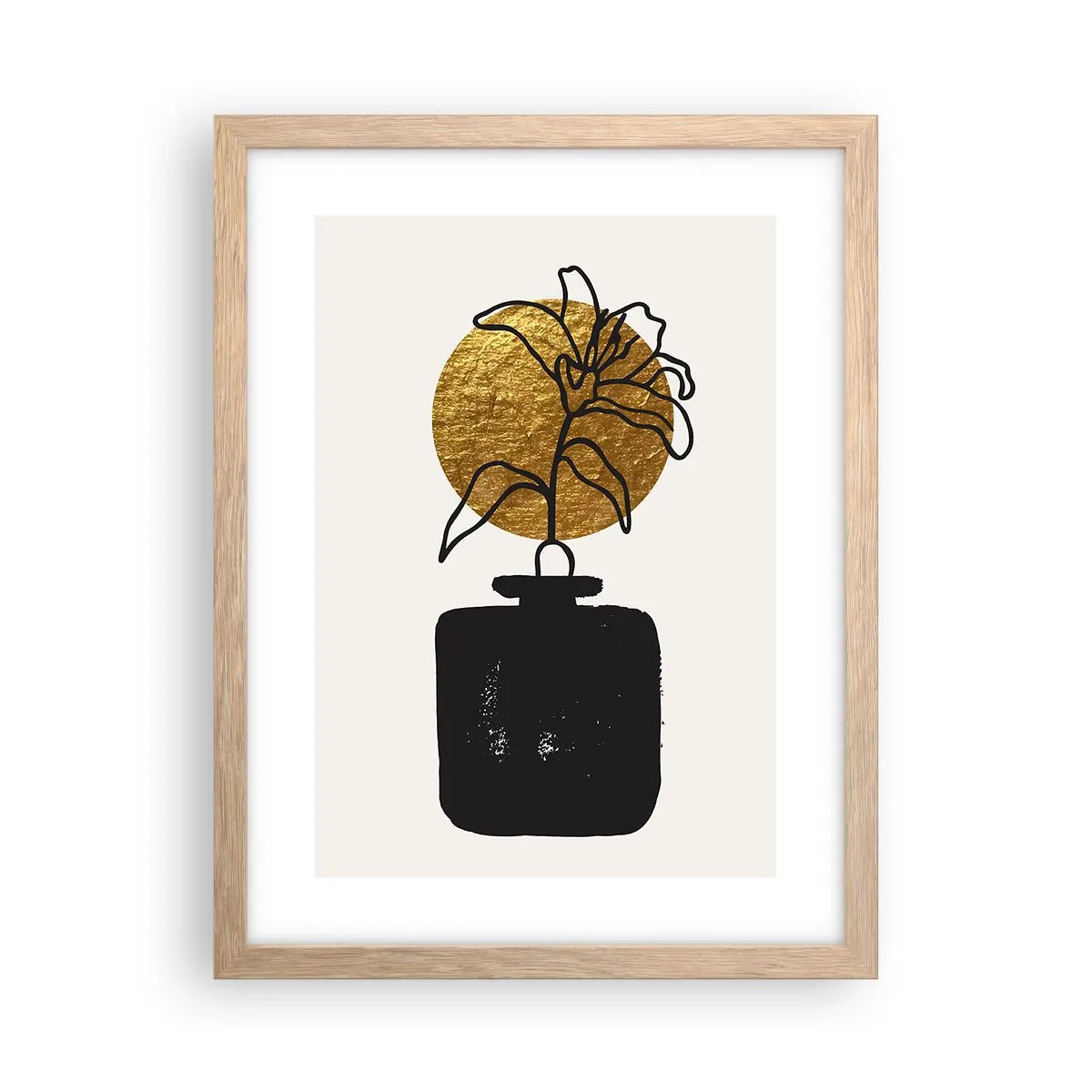 Poster în ramă de stejar deschis - Cât cântărește aurul? - 30x40 cm