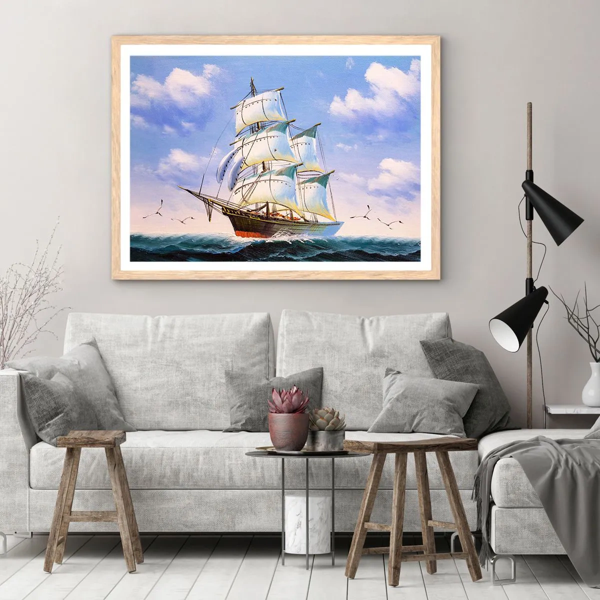 Poster în ramă de stejar deschis - Cu mândrie în vânt - 50x40 cm