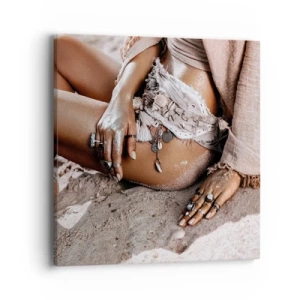 Tablou pe pânză - Aruncată de valuri? - 40x40 cm