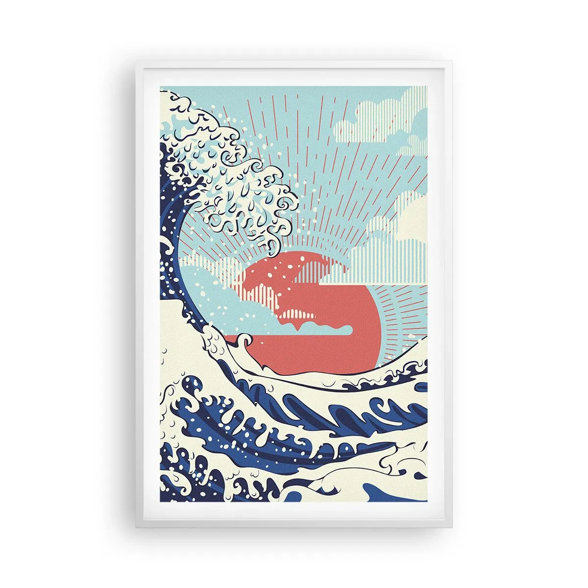 Poster în ramă albă - Din inspirații japoneze - 61x91 cm