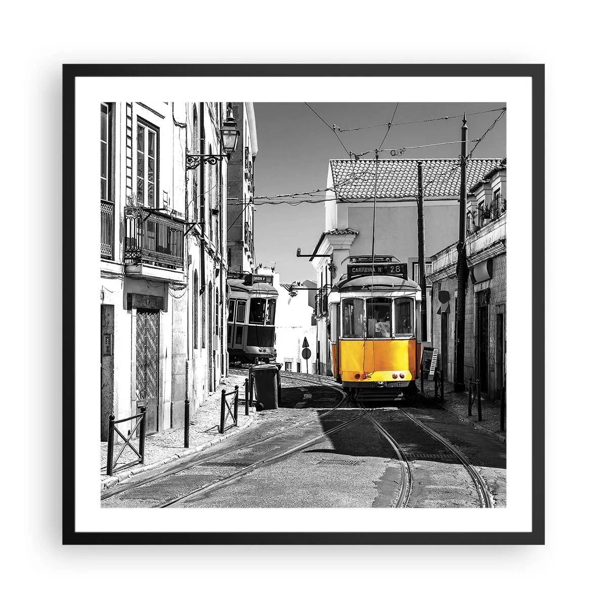 Poster în ramă neagră - Spiritul Lisabonei - 60x60 cm