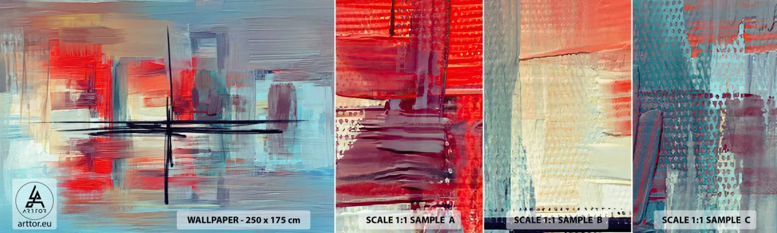 Mostră de Tapet Standard Eco - Peisaj dintr-o dimensiune necunoscută - Abstracția, Bucată, Modern - 100x30 cm