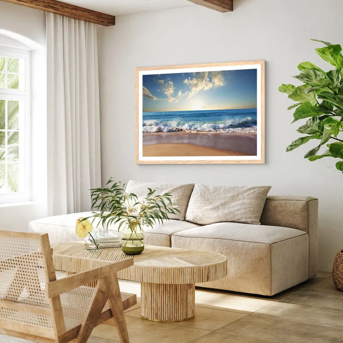 Poster în ramă de stejar deschis - Mișcare și liniște în același timp - 40x30 cm