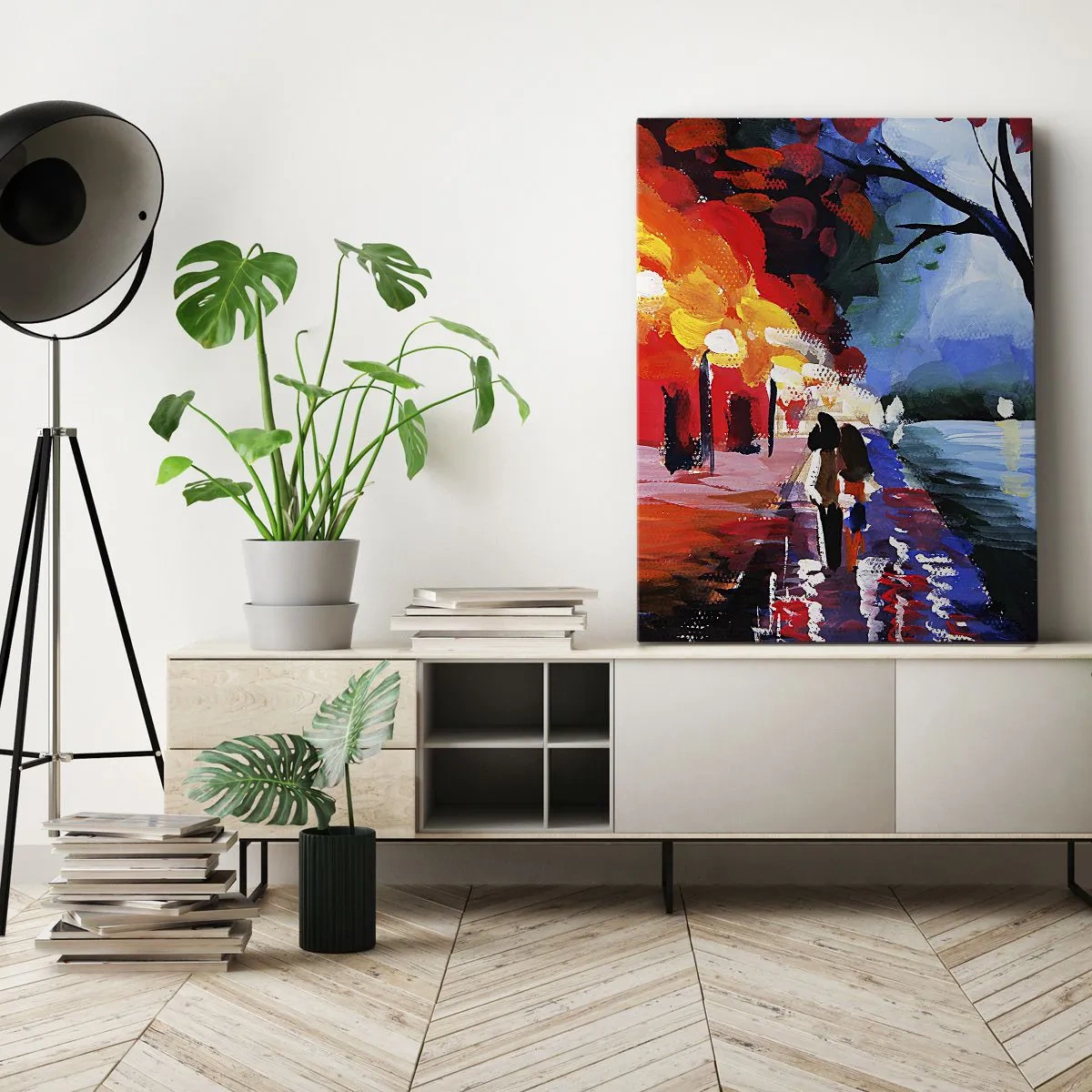 Tablou pe pânză - Toamnă înflăcărată în parc - 50x70 cm