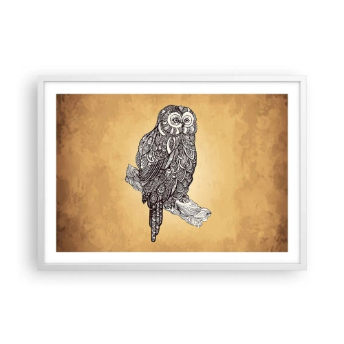 Poster în ramă albă - Ornamente complicate de înțelepciune - 70x50 cm