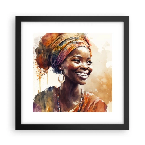 Poster în ramă neagră - Regina africană - 30x30 cm