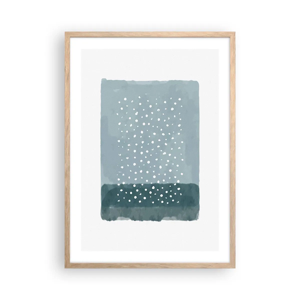 Poster în ramă de stejar deschis - Crescute pe albastru - 50x70 cm