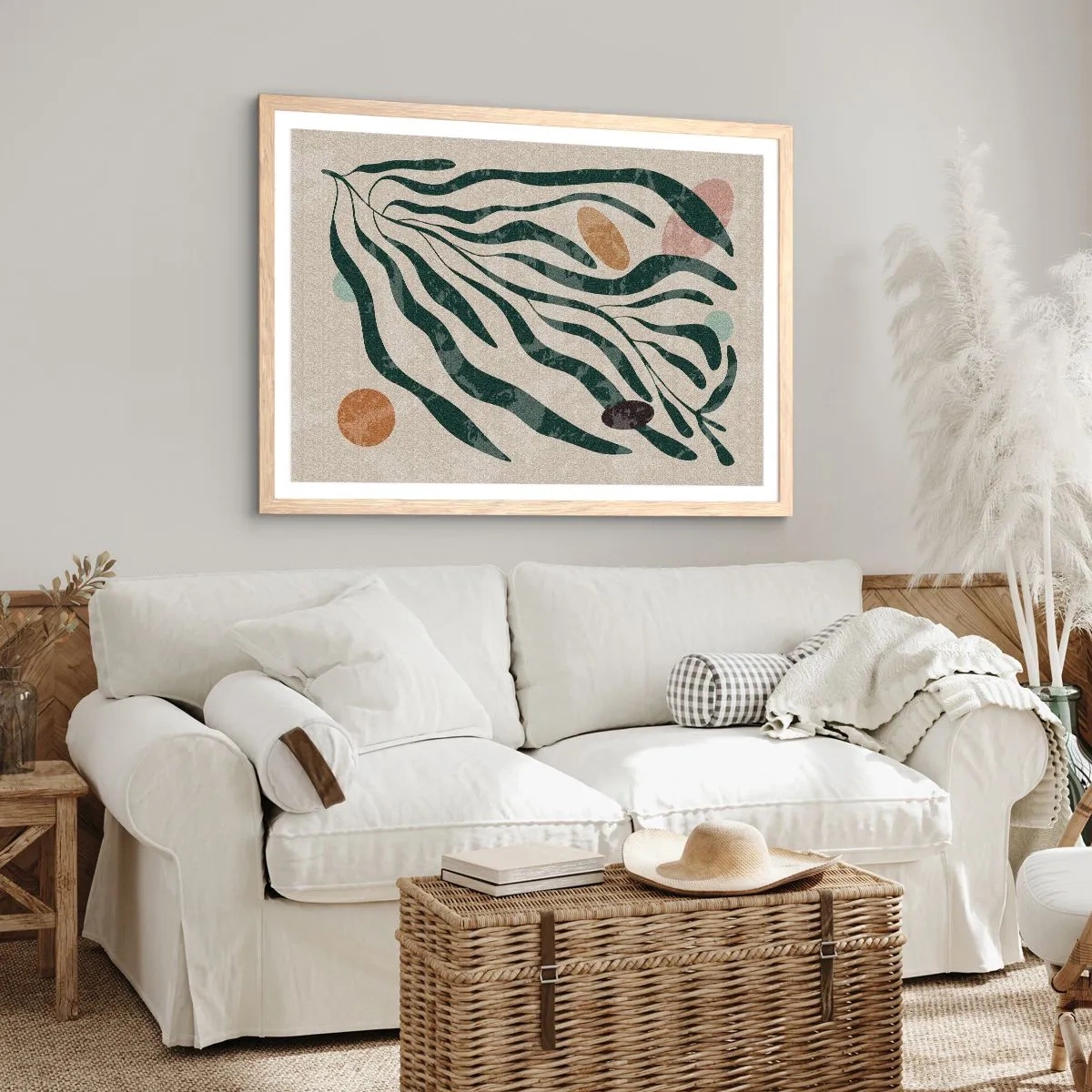 Poster în ramă de stejar deschis - În mijlocul vegetației - 100x70 cm