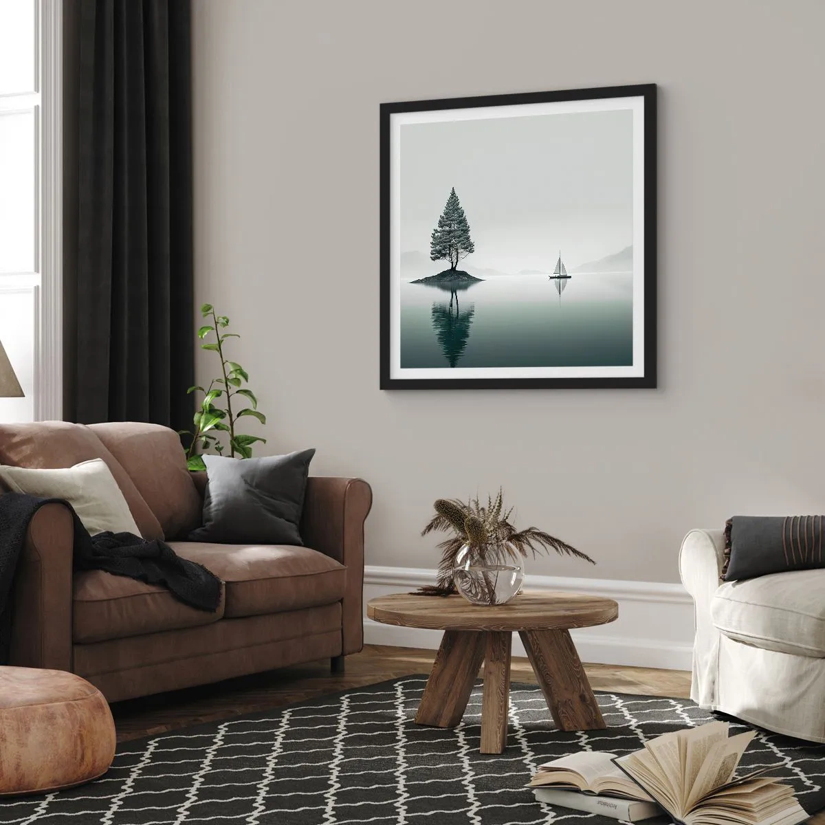 Poster în ramă neagră - Visând cu ochii deschiși - 30x30 cm