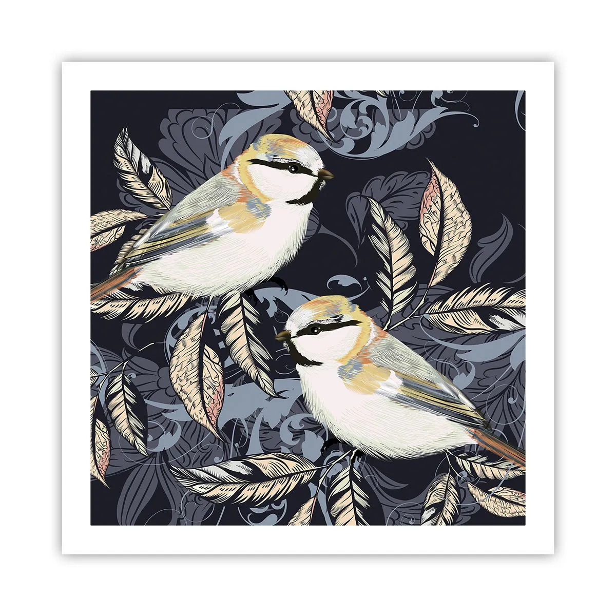 Poster - Ciripirile galben-albastru - 60x60 cm