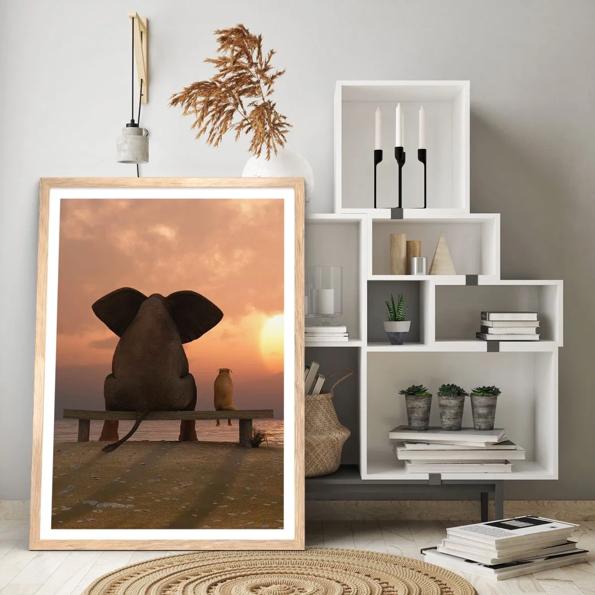 Poster în ramă de stejar deschis - Este bine să tăcem împreună - 50x70 cm