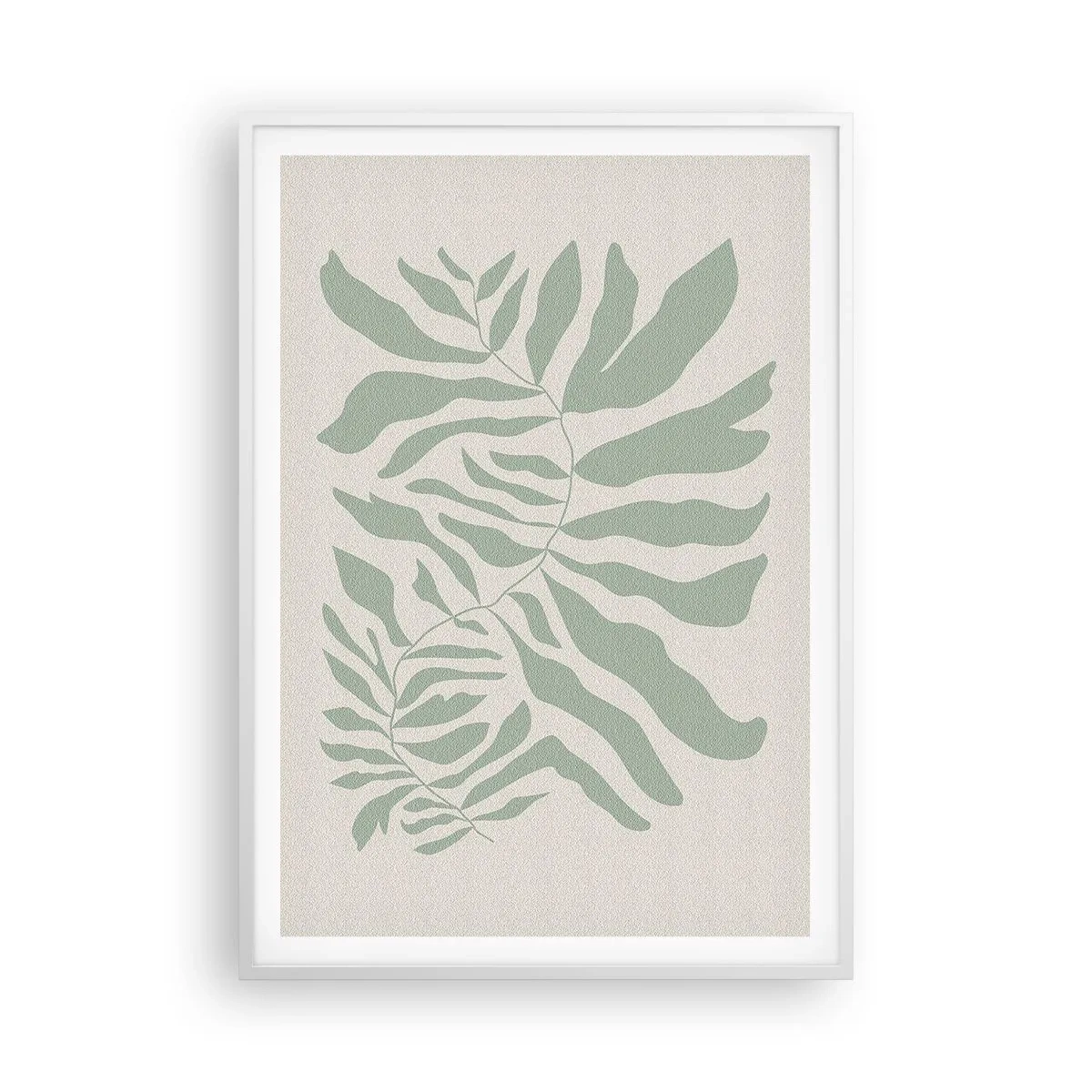 Poster în ramă albă - Ramura de smarald - 70x100 cm