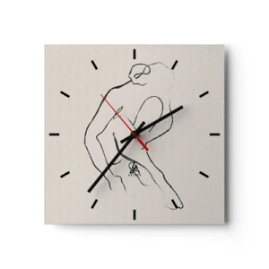 Ceas de perete - Ceas pe sticlă - Schiță intimă - 30x30 cm