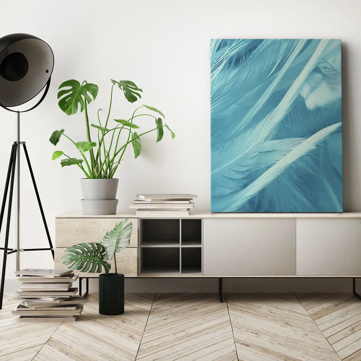 Tablou pe pânză - Înecându-se în puf - 80x120 cm