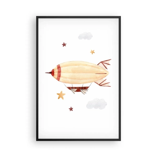 Poster în ramă neagră - Aeronava - 61x91 cm