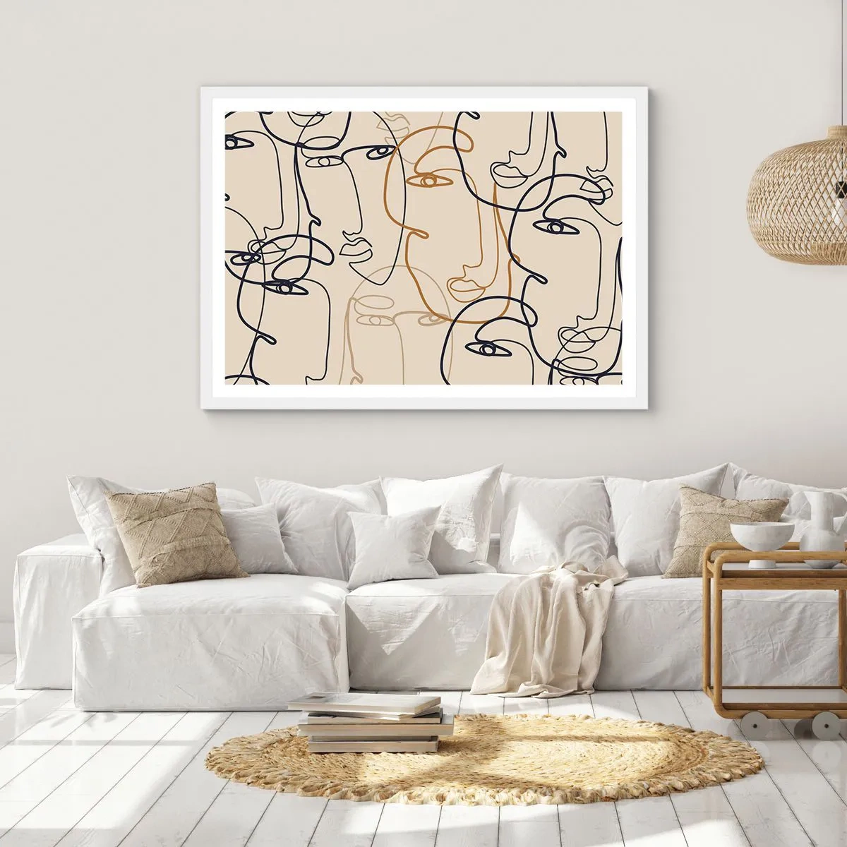 Poster în ramă albă - Portret multiplicat - 50x40 cm