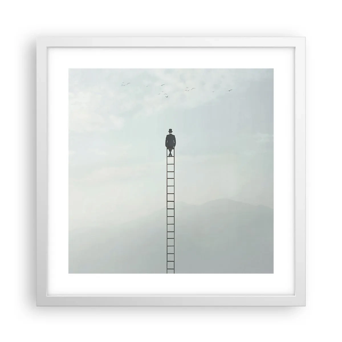 Poster în ramă albă - Fii deasupra - 40x40 cm