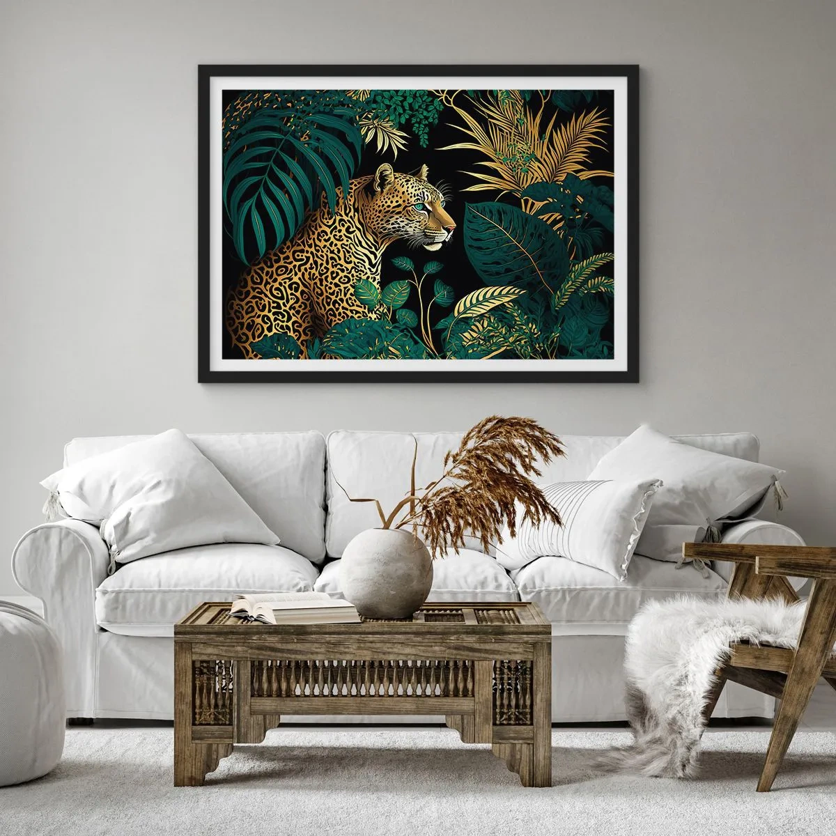 Poster în ramă neagră - Domnitorul junglei - 70x50 cm