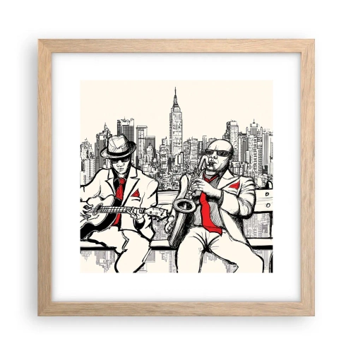 Poster în ramă de stejar deschis - Improvizație la New York - 30x30 cm