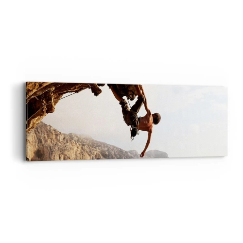 Tablou pe pânză - Lumea s-a micșorat într-un pumn pe un afloriment de bolovani - 90x30 cm