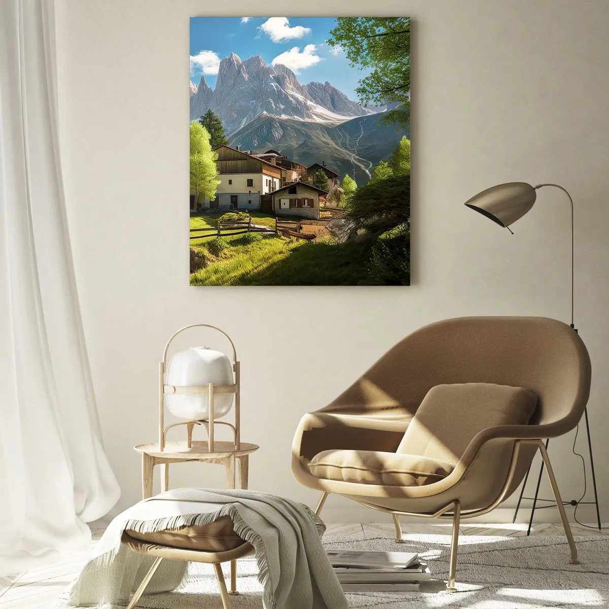 Tablou pe sticlă - Idilă alpină - 50x70 cm