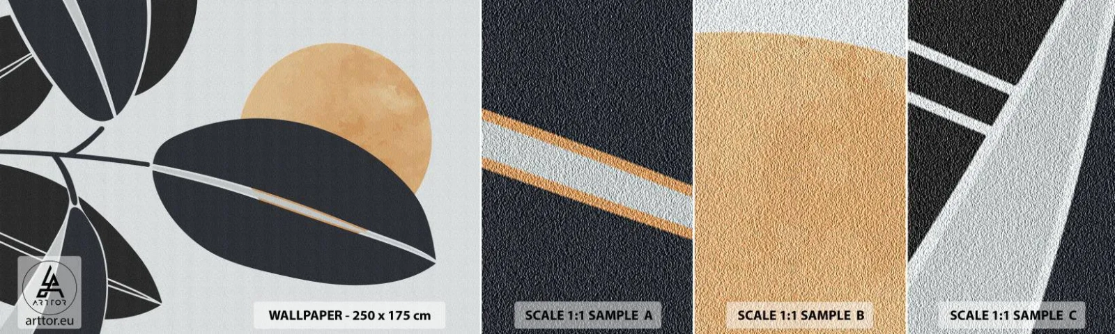 Mostră de Tapet Standard Eco - Ziua unei veri fierbinți - Botanică, Frunze, Minimalism - 100x30 cm