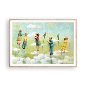 Poster în ramă de stejar deschis - Urmează-ți visul - 100x70 cm