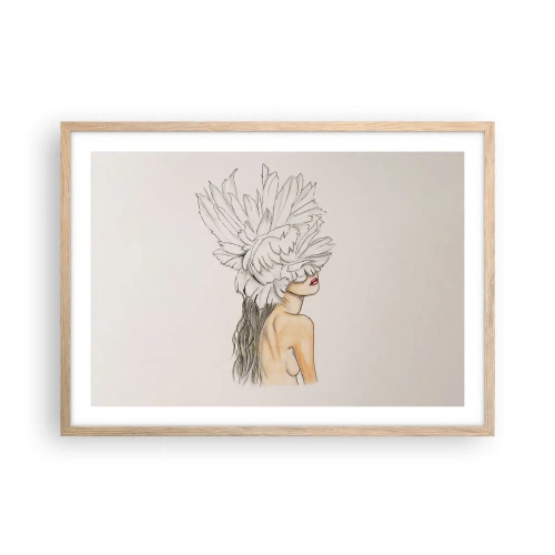 Poster în ramă de stejar deschis - Frumusețe încoronată - 70x50 cm