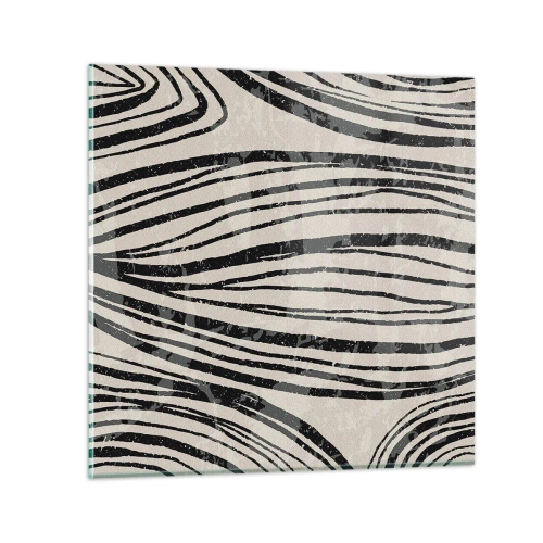 Tablou pe sticlă - Deversare de linii - 30x30 cm