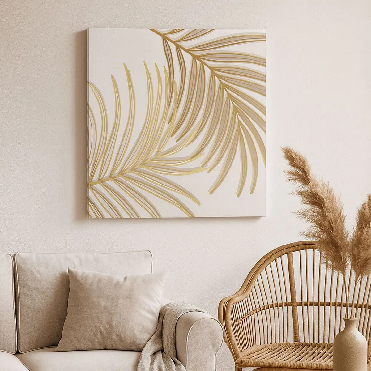 Tablou pe pânză - Palmier de aur! - 30x30 cm
