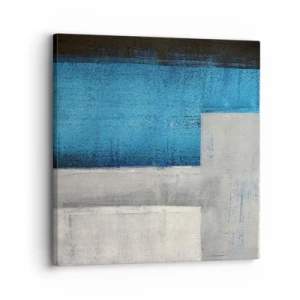 Tablou pe pânză - Compoziție poetică de gri și albastru - 30x30 cm