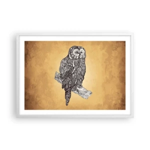 Poster în ramă albă - Ornamente complicate de înțelepciune - 70x50 cm