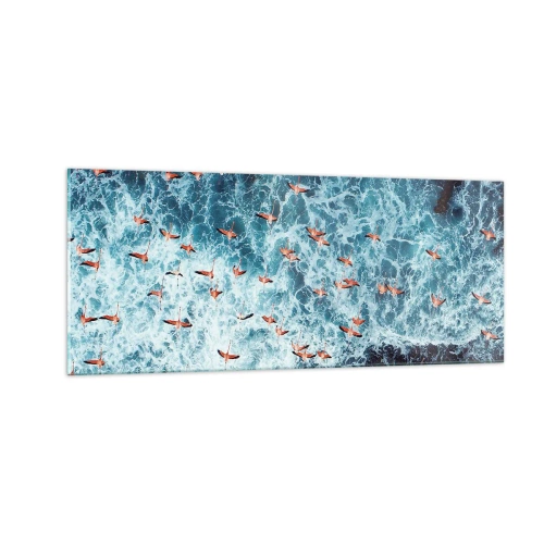 Tablou pe sticlă - Parada de la malul mării - 100x40 cm