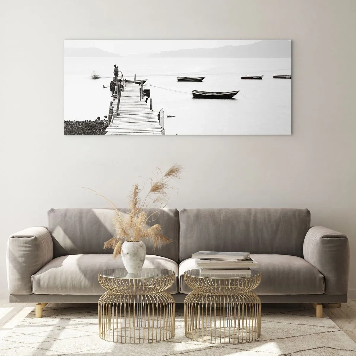 Tablou pe sticlă - Peste apă liniștită și limpede - 100x40 cm