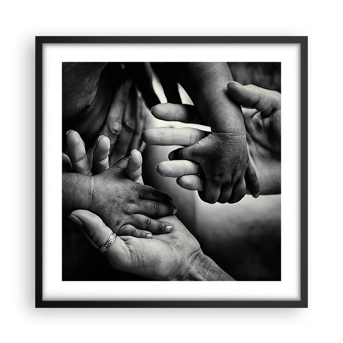 Poster în ramă neagră - A fi om - 50x50 cm
