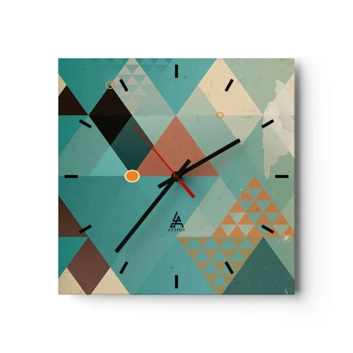 Ceas de perete - Ceas pe sticlă - Unitatea multiplicității, multiplicitatea unității - 30x30 cm