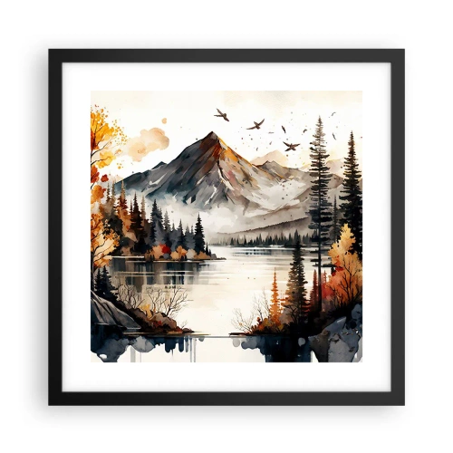 Poster în ramă neagră - Toamna de aur în munți - 40x40 cm